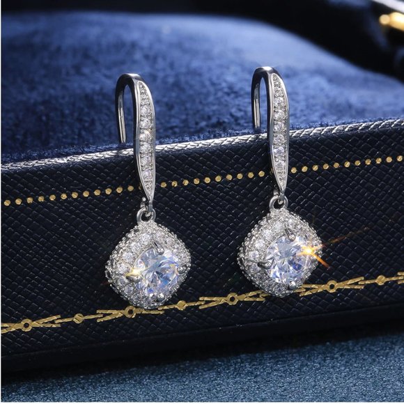 Simulated Diamond Drop Earrings - Picture 3 of 13